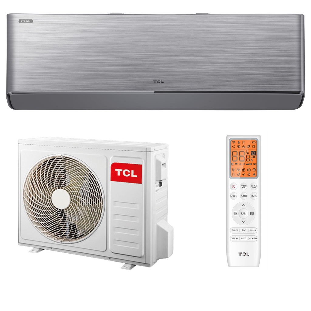 Кондиціонер настінний TAC-12CHSD/FAI Inverter R32 WI-FI, інверторний кондиціонер сірого кольору, серія FreshIN 1.0 Series FAI з wi-fi та притоком повітря