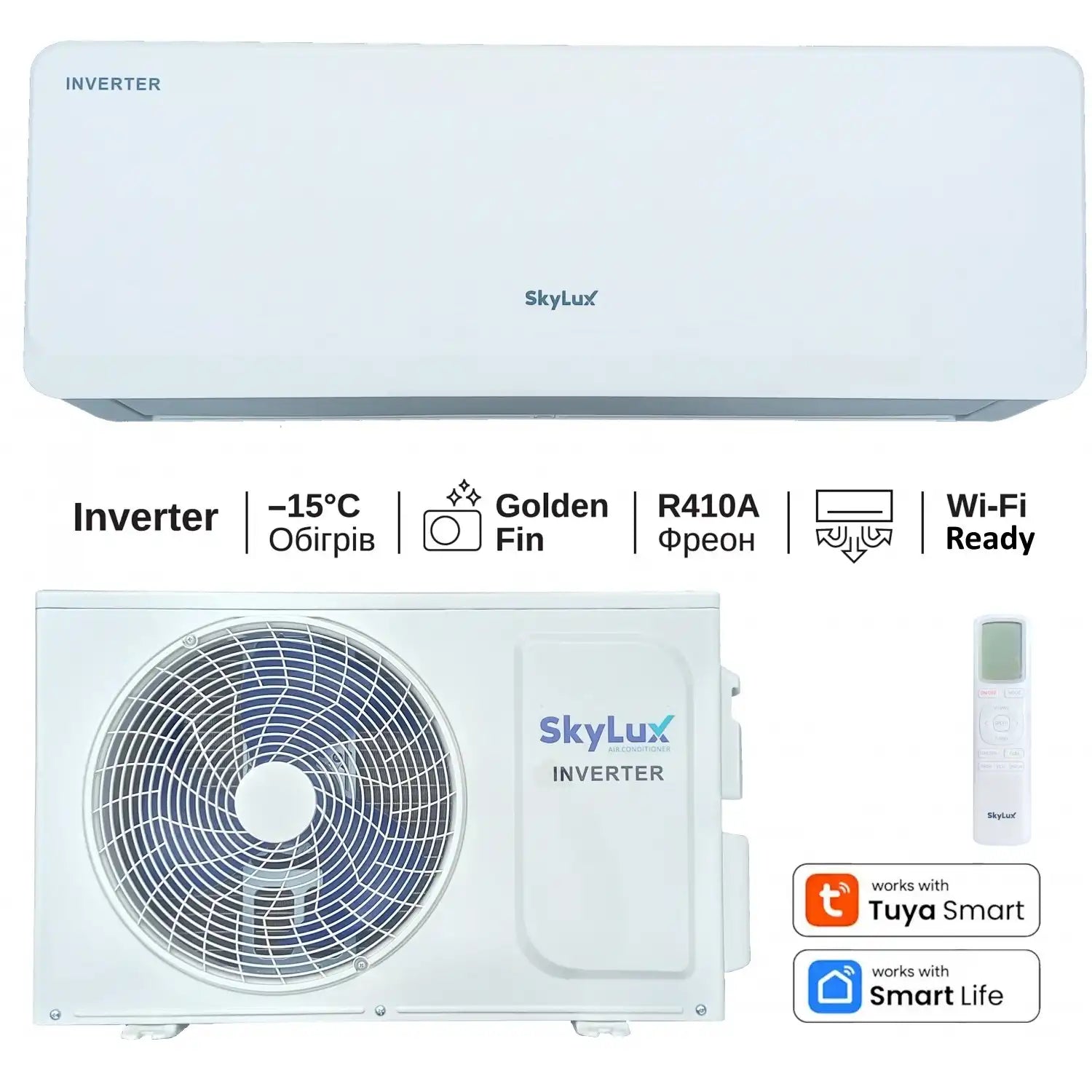 Кондиціонер настінний SkyLux SK-09CDI, інверторний кондиціонер з опцією wi-fi
