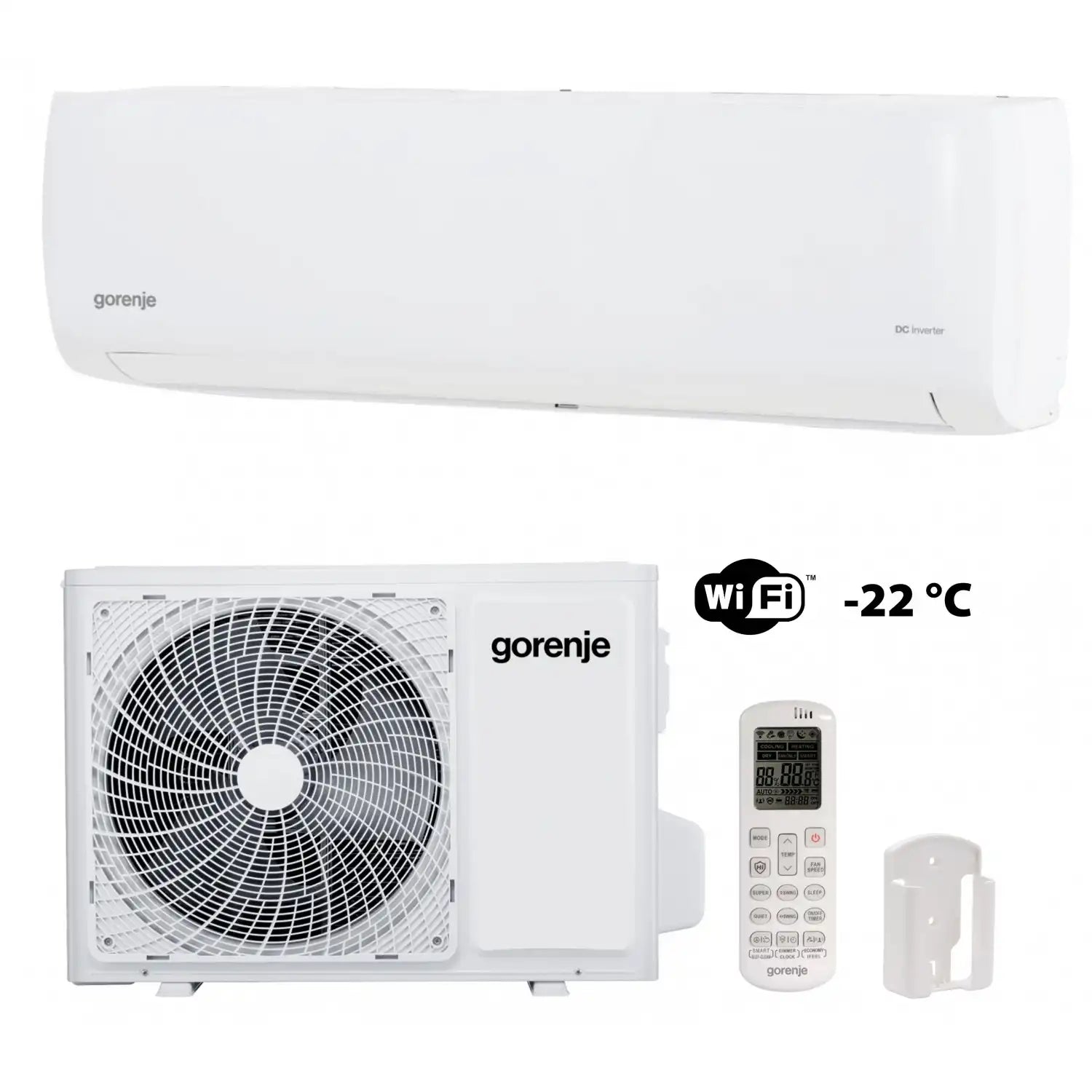 Кондиціонер настінний Gorenje TITAN70IN CJ / TITAN70OUT CJ, інверторний кондиціонер білого кольору, серія TITAN з wi-fi
